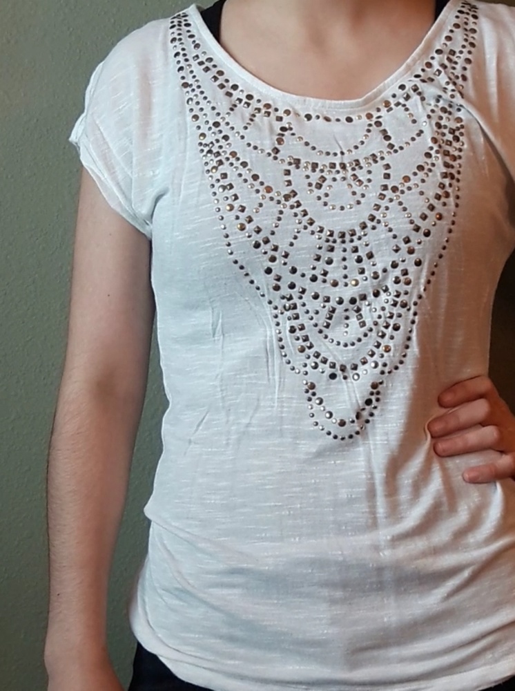 White shirt with golden studds